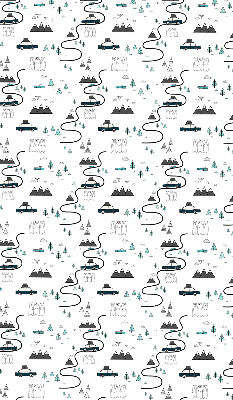 Rolgordijn voor het raam Bos- en bergpadpatroon