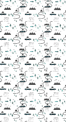 Rolgordijn voor het raam Bos- en bergpadpatroon