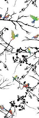 Rolgordijn voor het raam Vogels op de takken