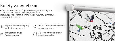 Rolgordijn voor het raam Vogels op de takken