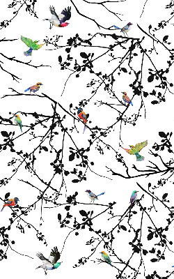 Rolgordijn voor het raam Vogels op de takken