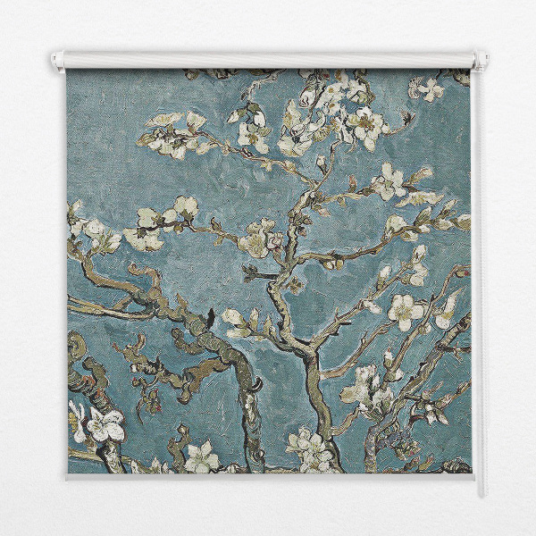 Rolgordijn verduisterend Takjes op een blauwe achtergrond