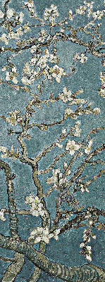 Rolgordijn verduisterend Takjes op een blauwe achtergrond