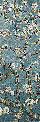 Rolgordijn verduisterend Takjes op een blauwe achtergrond