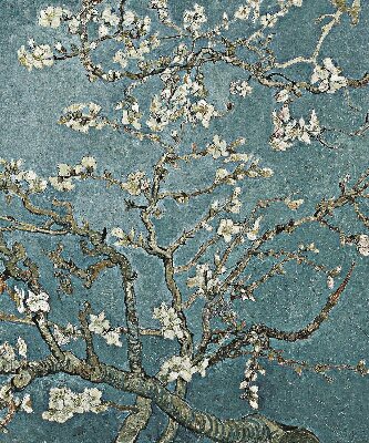 Rolgordijn verduisterend Takjes op een blauwe achtergrond