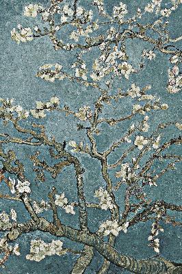 Rolgordijn verduisterend Takjes op een blauwe achtergrond