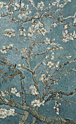 Rolgordijn verduisterend Takjes op een blauwe achtergrond