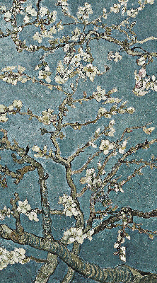 Rolgordijn verduisterend Takjes op een blauwe achtergrond