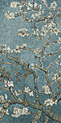 Rolgordijn verduisterend Takjes op een blauwe achtergrond