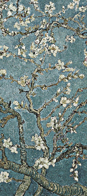 Rolgordijn verduisterend Takjes op een blauwe achtergrond