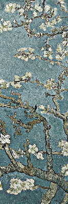 Rolgordijn verduisterend Takjes op een blauwe achtergrond