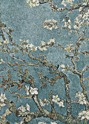 Rolgordijn verduisterend Takjes op een blauwe achtergrond