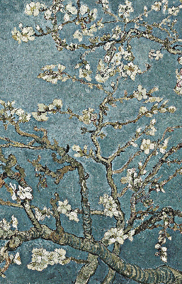 Rolgordijn verduisterend Takjes op een blauwe achtergrond