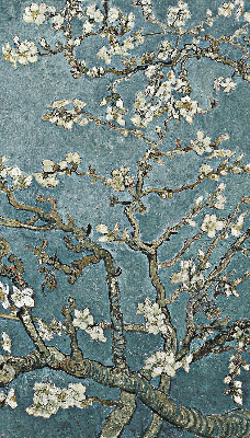 Rolgordijn verduisterend Takjes op een blauwe achtergrond