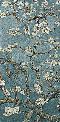 Rolgordijn verduisterend Takjes op een blauwe achtergrond