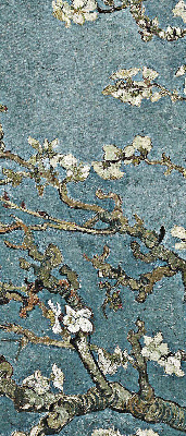 Rolgordijn verduisterend Takjes op een blauwe achtergrond