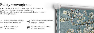 Rolgordijn verduisterend Takjes op een blauwe achtergrond