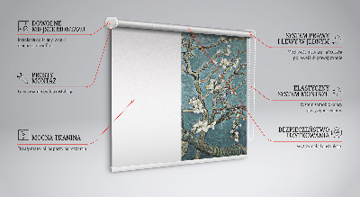 Rolgordijn verduisterend Takjes op een blauwe achtergrond