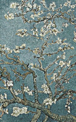 Rolgordijn verduisterend Takjes op een blauwe achtergrond