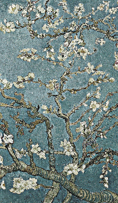 Rolgordijn verduisterend Takjes op een blauwe achtergrond