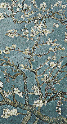 Rolgordijn verduisterend Takjes op een blauwe achtergrond