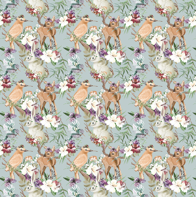 Rolgordijn voor het raam Reeën en konijnen