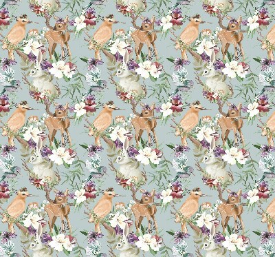 Rolgordijn voor het raam Reeën en konijnen