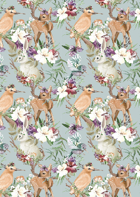 Rolgordijn voor het raam Reeën en konijnen