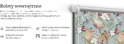 Rolgordijn voor het raam Reeën en konijnen