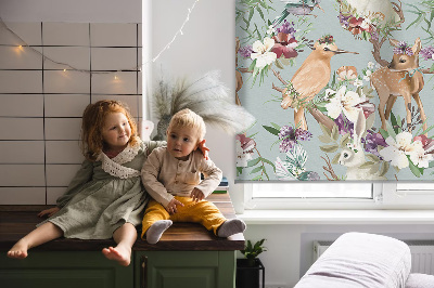 Rolgordijn voor het raam Reeën en konijnen