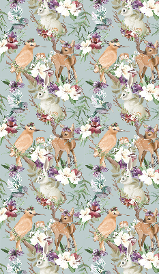 Rolgordijn voor het raam Reeën en konijnen