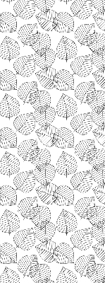 Rolgordijn voor het raam Getekende bladeren