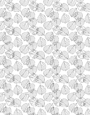 Rolgordijn voor het raam Getekende bladeren