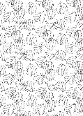 Rolgordijn voor het raam Getekende bladeren