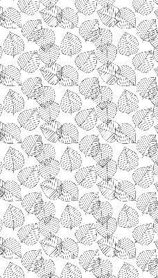 Rolgordijn voor het raam Getekende bladeren