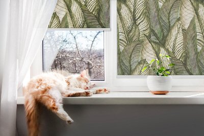 Rolgordijn voor het raam Bladeren