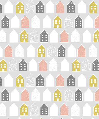 Rolgordijn voor het raam Getekende huizen