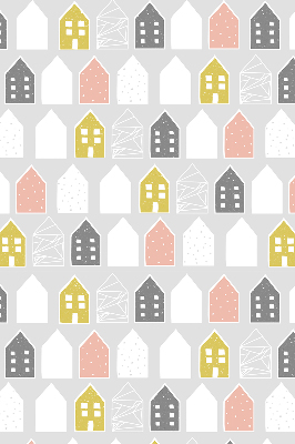 Rolgordijn voor het raam Getekende huizen