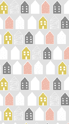 Rolgordijn voor het raam Getekende huizen