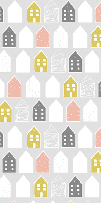 Rolgordijn voor het raam Getekende huizen