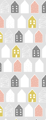 Rolgordijn voor het raam Getekende huizen