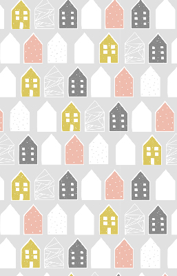 Rolgordijn voor het raam Getekende huizen