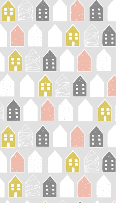 Rolgordijn voor het raam Getekende huizen