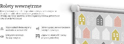 Rolgordijn voor het raam Getekende huizen