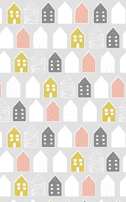 Rolgordijn voor het raam Getekende huizen