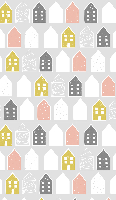 Rolgordijn voor het raam Getekende huizen