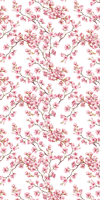 Rolgordijn verduisterend Roze bloemblaadjes van knoppen op de boom