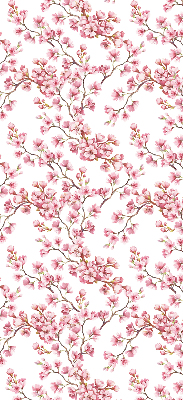 Rolgordijn verduisterend Roze bloemblaadjes van knoppen op de boom