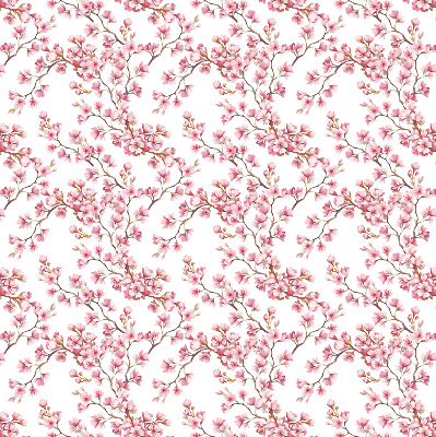 Rolgordijn verduisterend Roze bloemblaadjes van knoppen op de boom