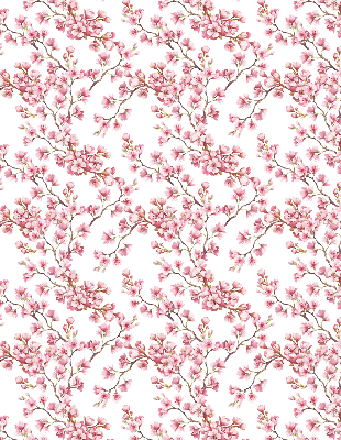 Rolgordijn verduisterend Roze bloemblaadjes van knoppen op de boom